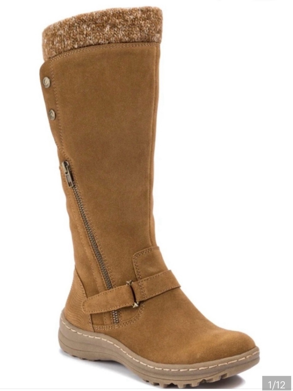 Baretraps Adele Tall Suede Cold Weather Winter Boots in Cognac Brown Size 6.5
